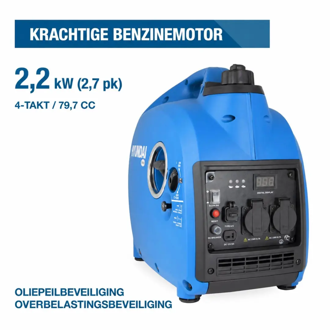 Hyundai HY-IG2000 Inverter Generator - 2200W Piekvermogen - afbeelding 6 van 6