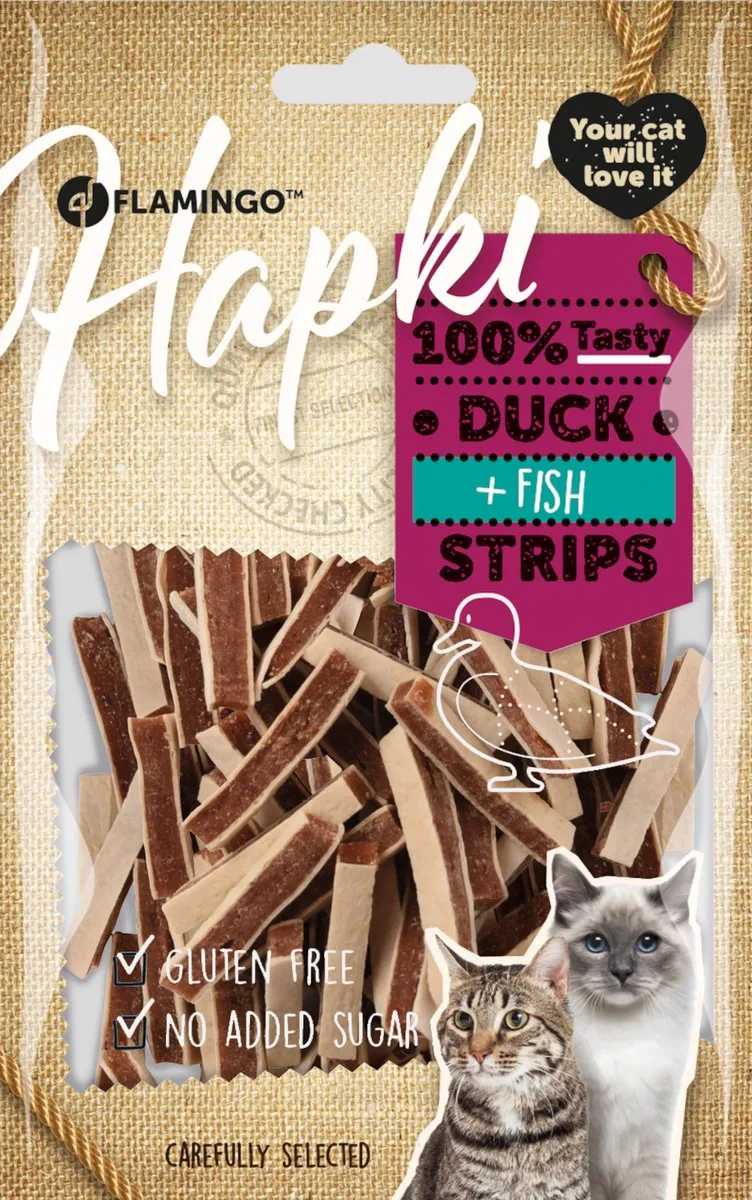 Flamingo Kattensnack Duck & Fish Strips 85g