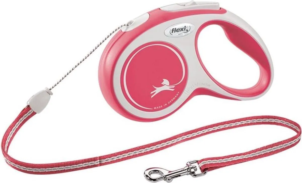 Flexi New Comfort Hondenriem Koord S 8m - Zwart/Grijs
