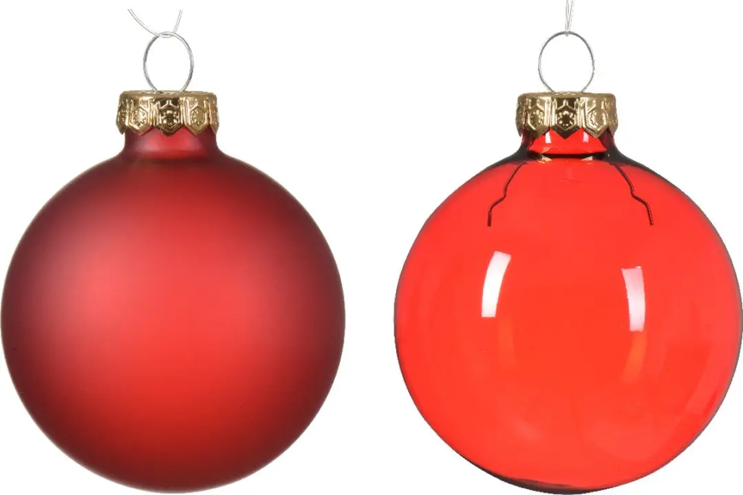 Kerstbal glas d6 cm kerstrood 6st kerst