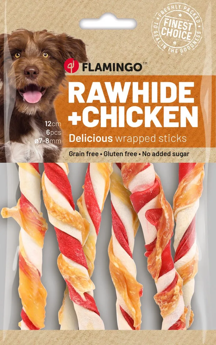 Flamingo R'hide Snack Honden Staaf Multicolor - 6 Stuks - afbeelding 2 van 2