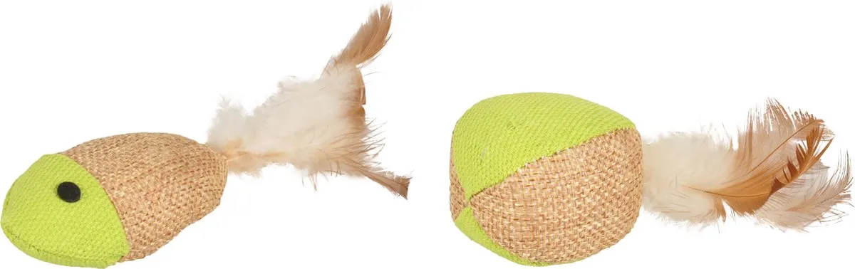 Flamingo Juty Bal en Vis Kattenspeelgoed