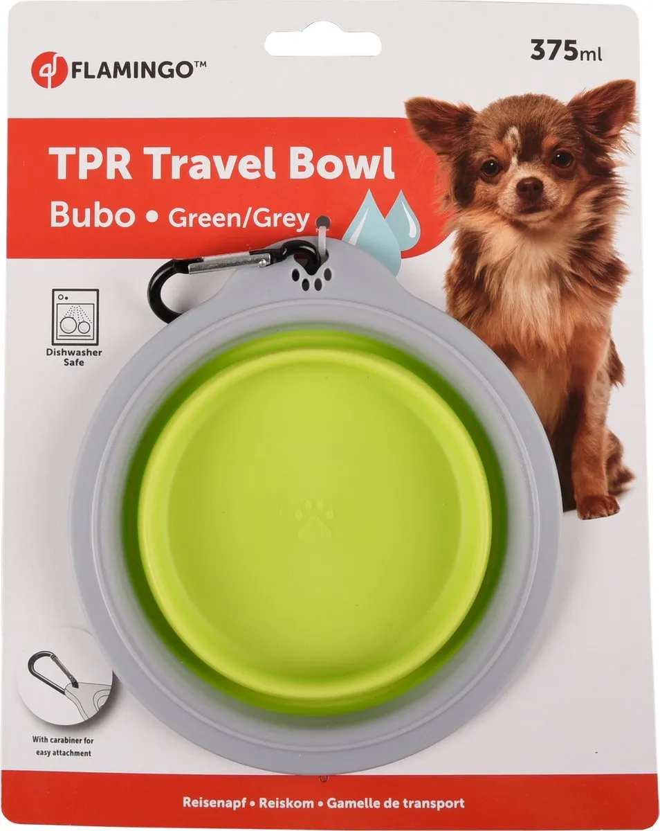 Flamingo Bubo Eet- en Drinkpot Honden 375ml - Groen