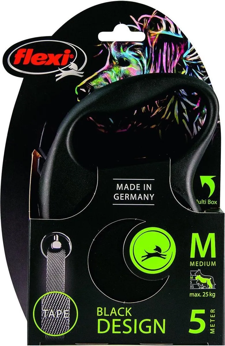 Flexi Black Design Rollijn Hondenriem M - 5m
