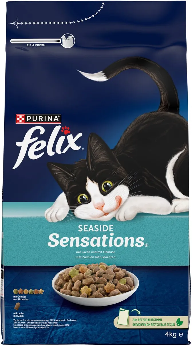 Felix Seaside Sensations Zalm & Groenten Droogvoer - 16 kg - afbeelding 6 van 6