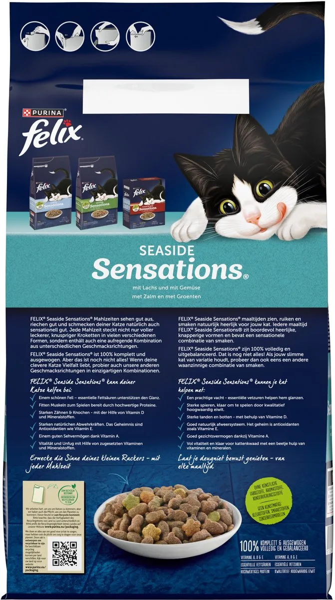 Felix Seaside Sensations Zalm & Groenten Droogvoer - 16 kg