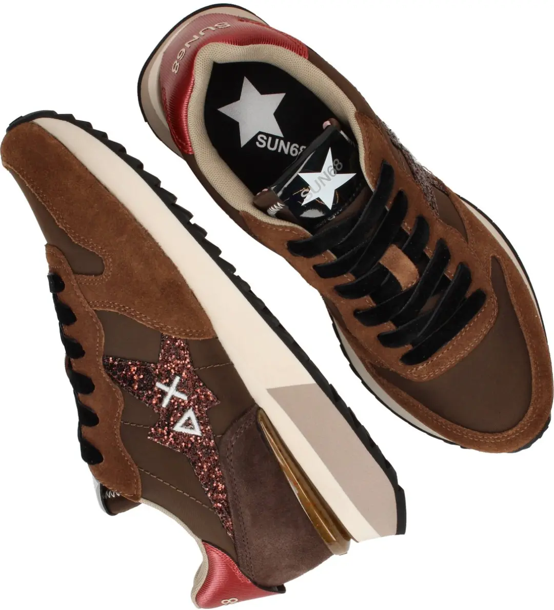 Sun68 Stargirl Glitter Logo - Dames - Bruin - 37 - afbeelding 6 van 6