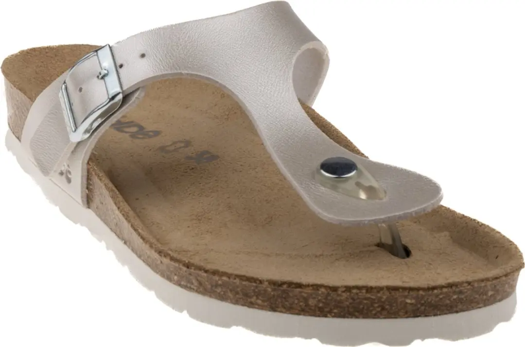 Rohde 5600 Leren Dames Teenslippers - Wit Metallic - afbeelding 3 van 6