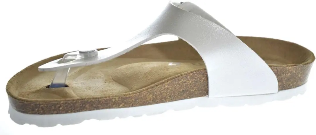 Rohde 5600 Leren Dames Teenslippers - Wit Metallic - afbeelding 5 van 6
