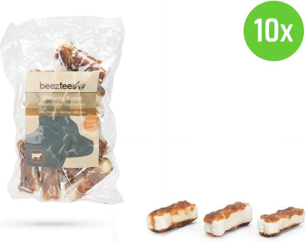 Beeztees Kauwbotjes Kip 12 Stuks - 10 Verpakkingen