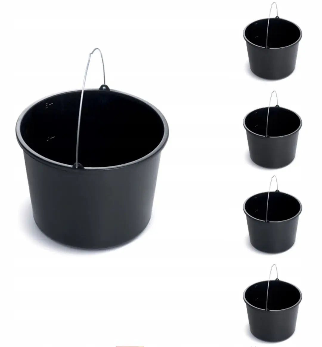 5x Stevige Bouwemmer 5L met Metalen Handvat