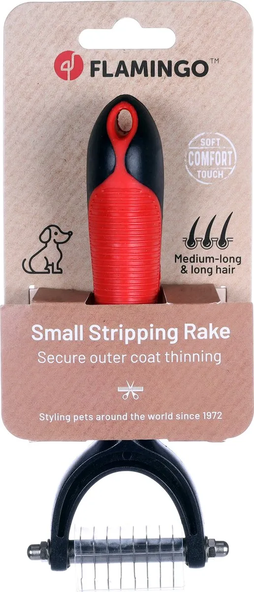 Flamingo Trimkam Rood Small 3.2x12.5x24cm - afbeelding 2 van 3