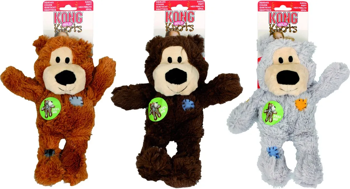 KONG Wild Knots Bears Hondenknuffel - Extra Small - Assorti - afbeelding 6 van 6