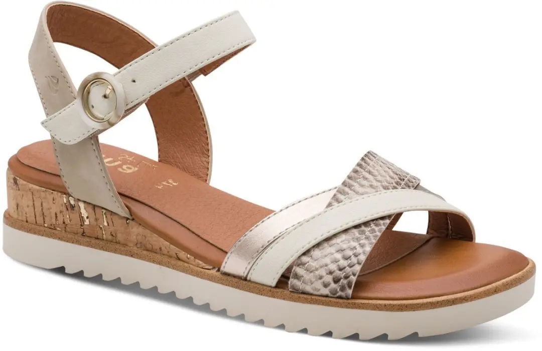 Sandalen met plateauzool en klittenband