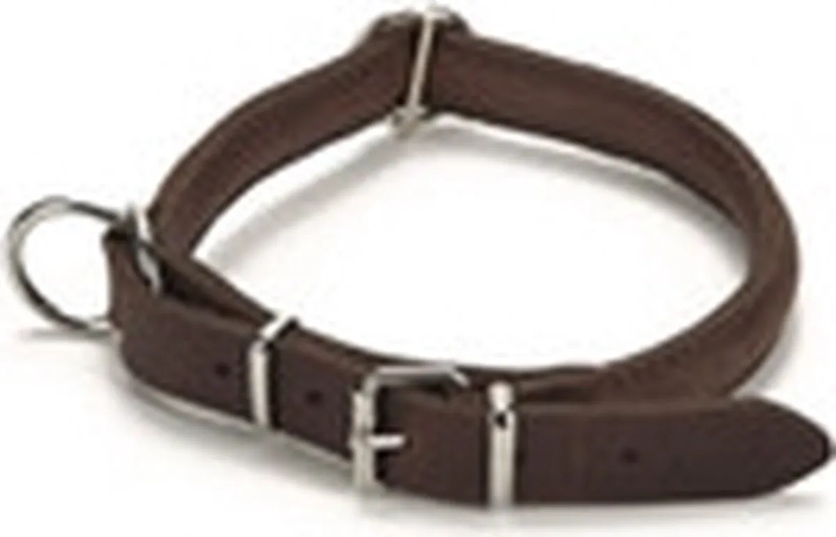 Beeztees Leren Halsband Djenga - 52cm - Bruin
