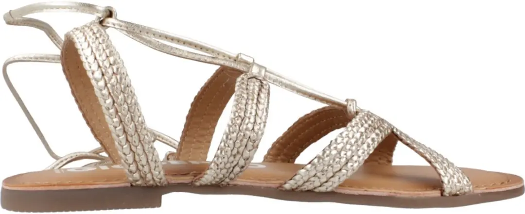 Dames Sandalen Leer Goud Maat 36