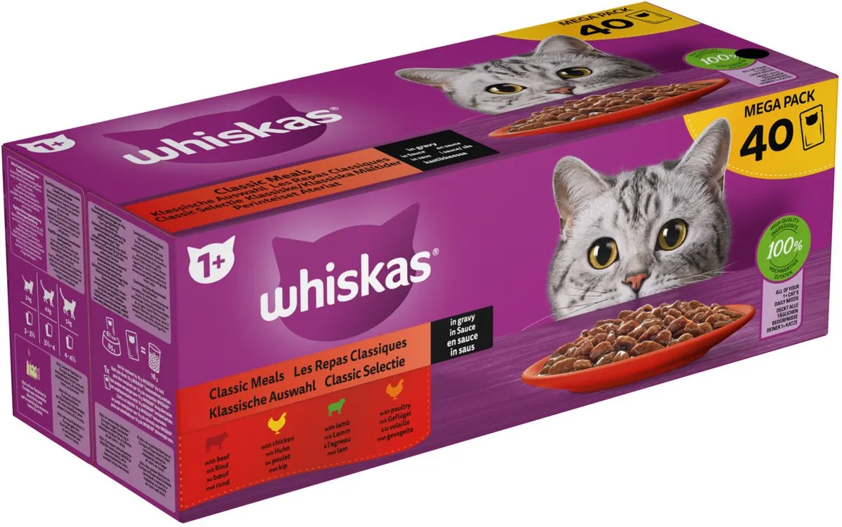 Whiskas Classic Selectie in Saus Kattenvoer Adult 1+ - 40x85g - afbeelding 6 van 6