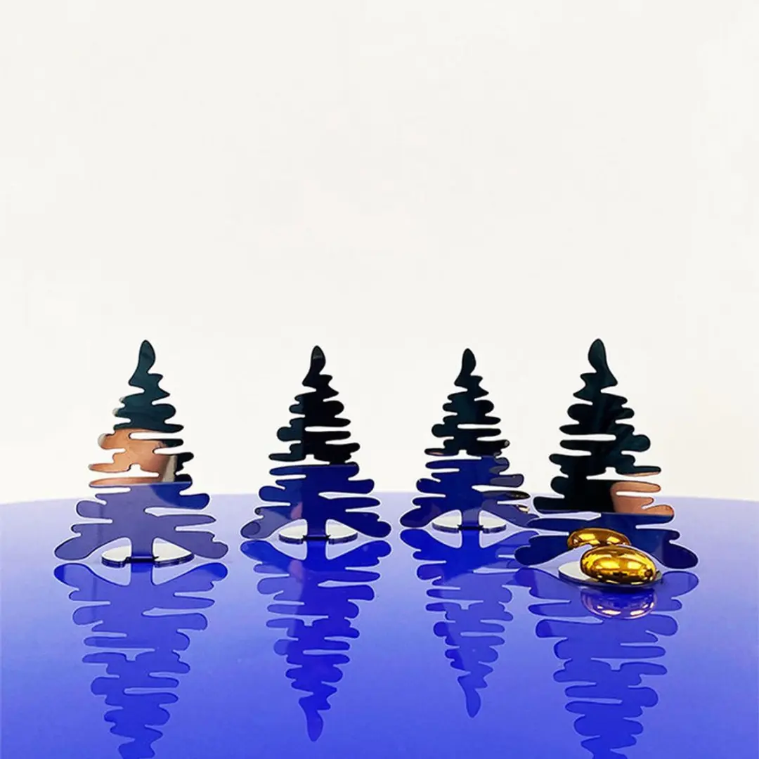 Alessi Barkplace Tree Kerstboompjes Inclusief Magneet RVS 4 Stuks