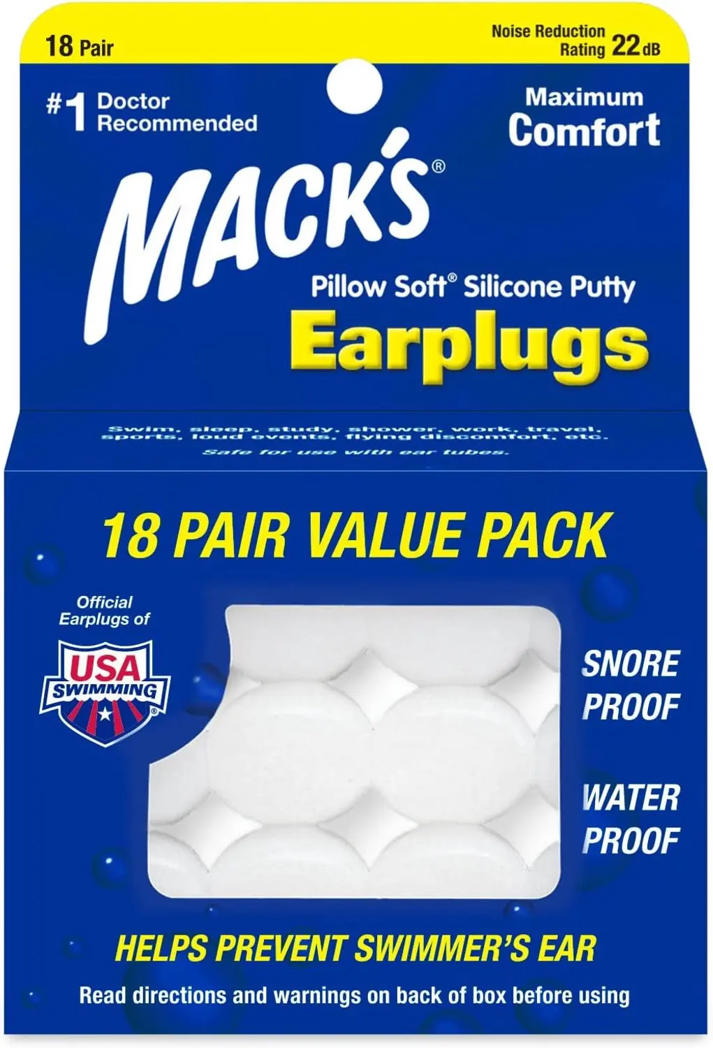 Mack's Pillow Soft Siliconen Oordopjes 18 Paar