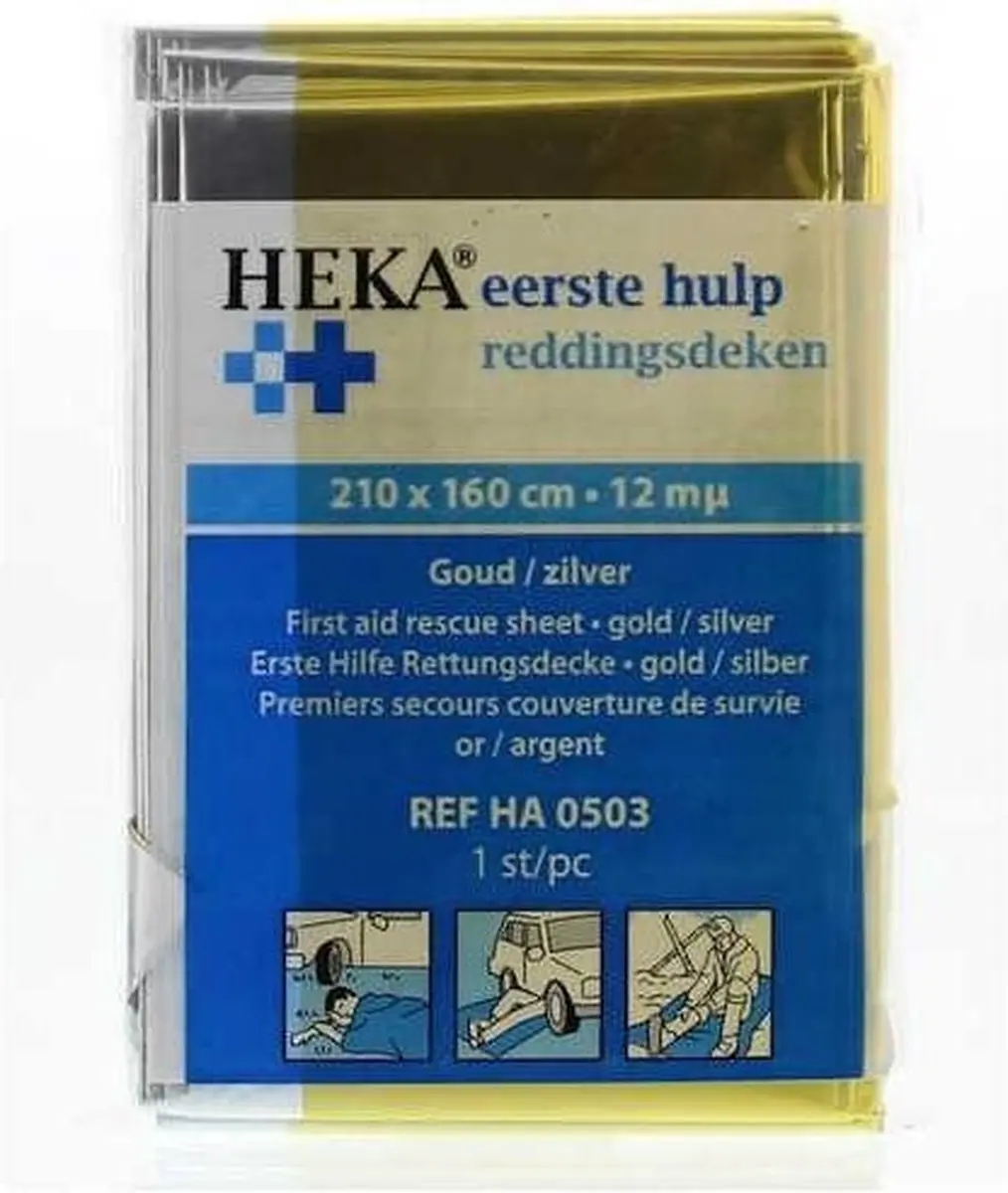 Van Heek Reddingsdeken 160x210cm - Goud/Zilver - afbeelding 2 van 3