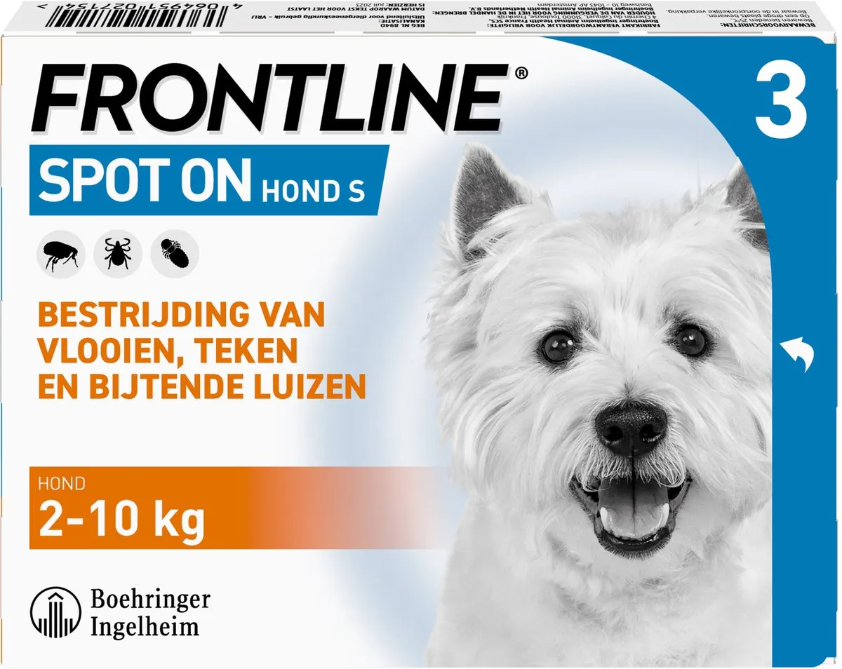 Frontline Spot On 2 Medium Hond Medium - Anti vlooien en tekenmiddel - 6 pip