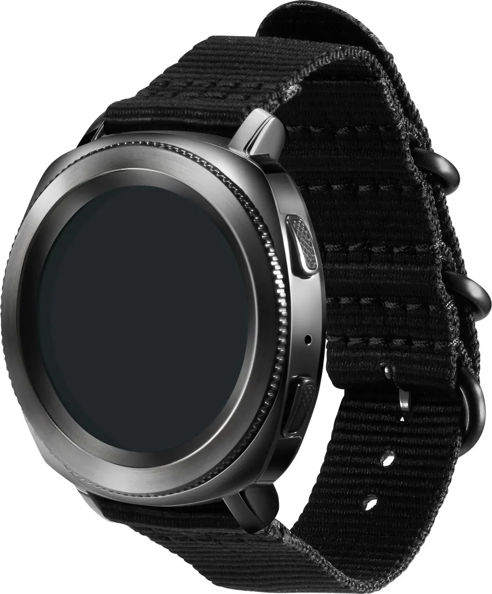 Samsung Nylon Bandje Gear Sport - Medium - Zwart