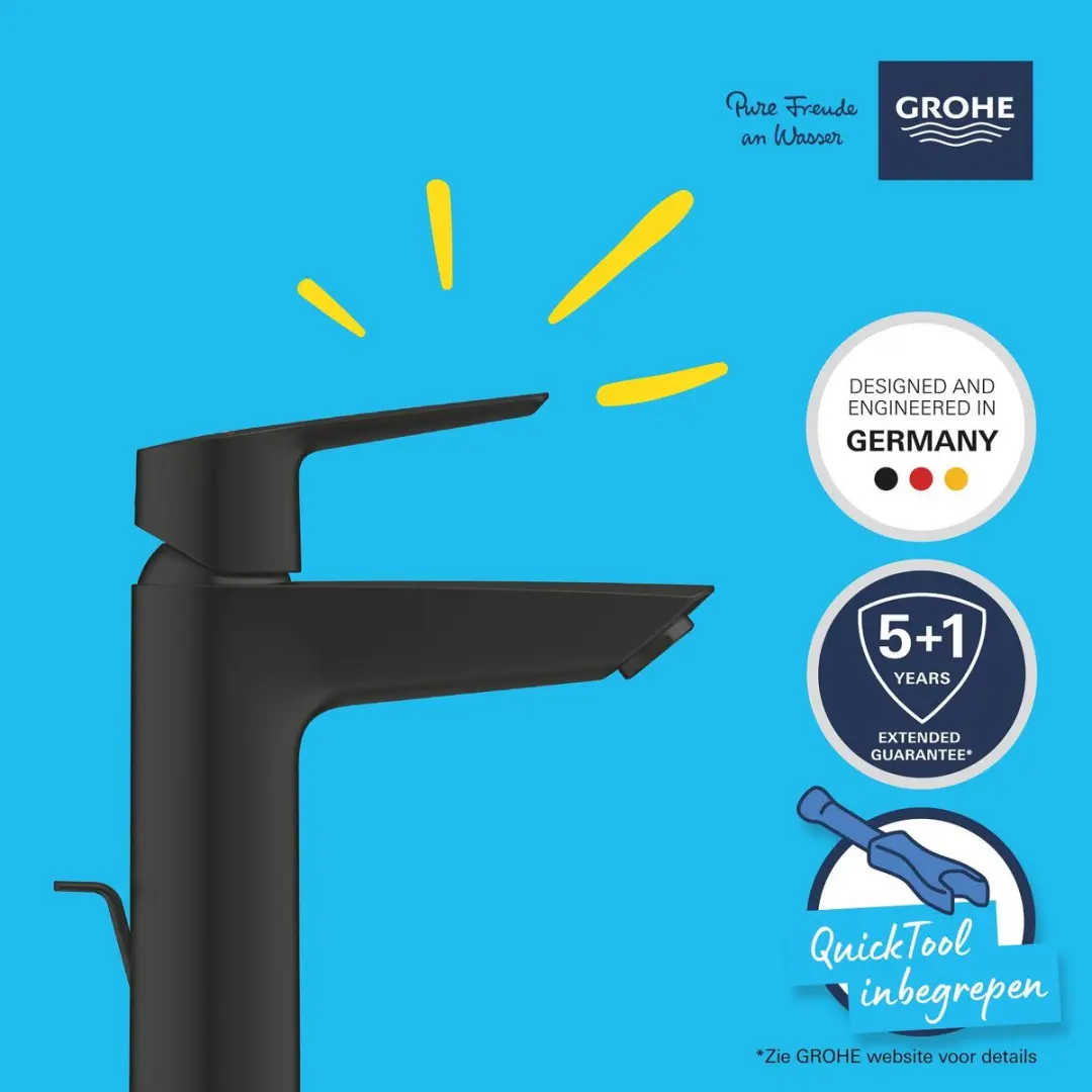 GROHE Start M-Size Wastafelmengkraan 235522432 - Mat Zwart - afbeelding 4 van 6