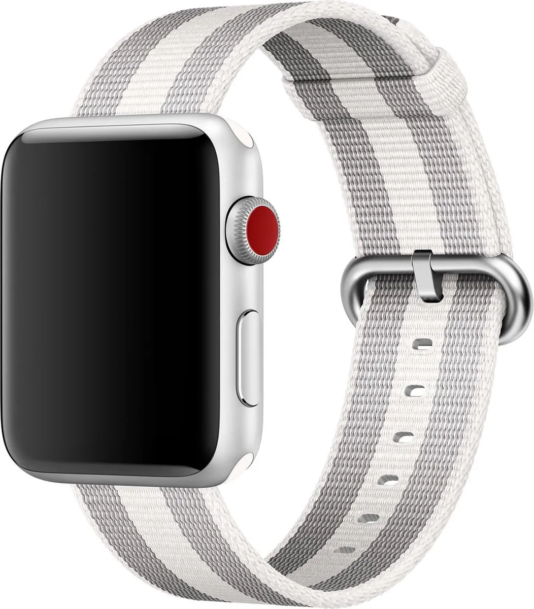Apple Woven Nylon Band White Pearl