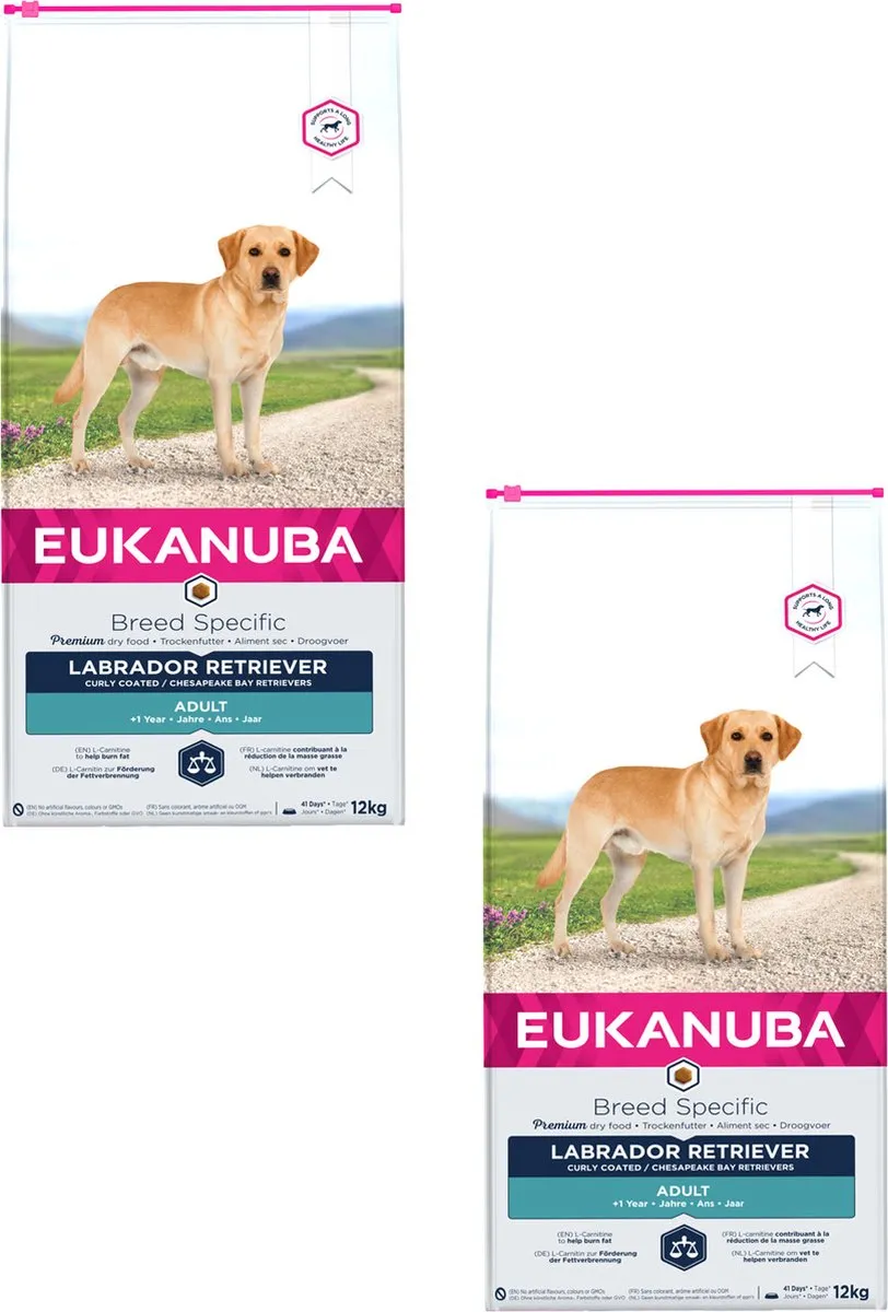 Eukanuba Labrador Hondenvoer - 2x12kg Kip - afbeelding 4 van 4