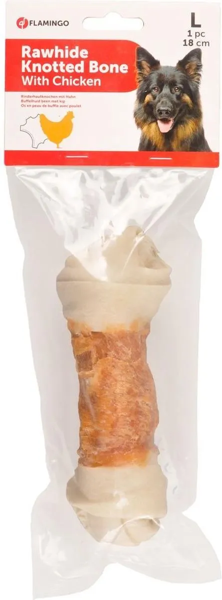 Flamingo Geknoopt Been Kip Hondensnack 120g