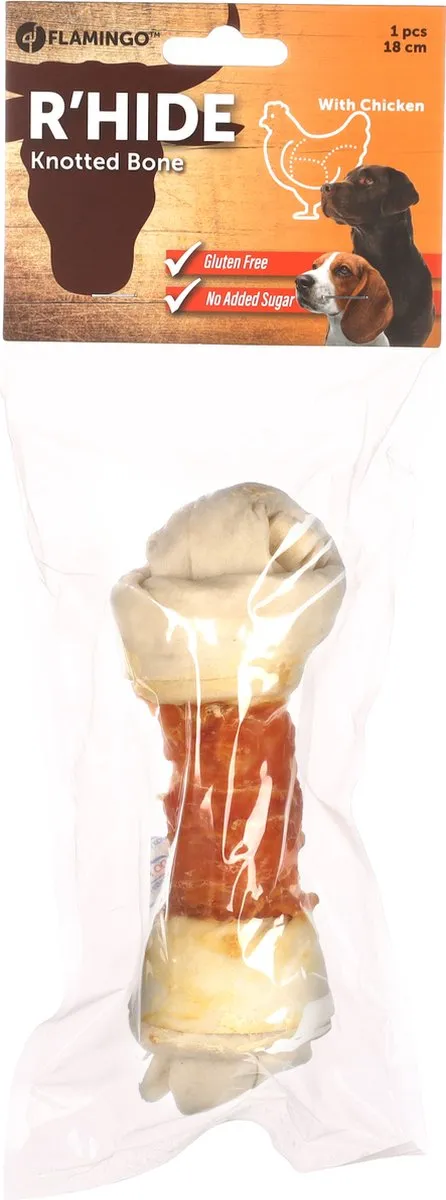 Flamingo Geknoopt Been Kip Hondensnack 120g - afbeelding 2 van 3