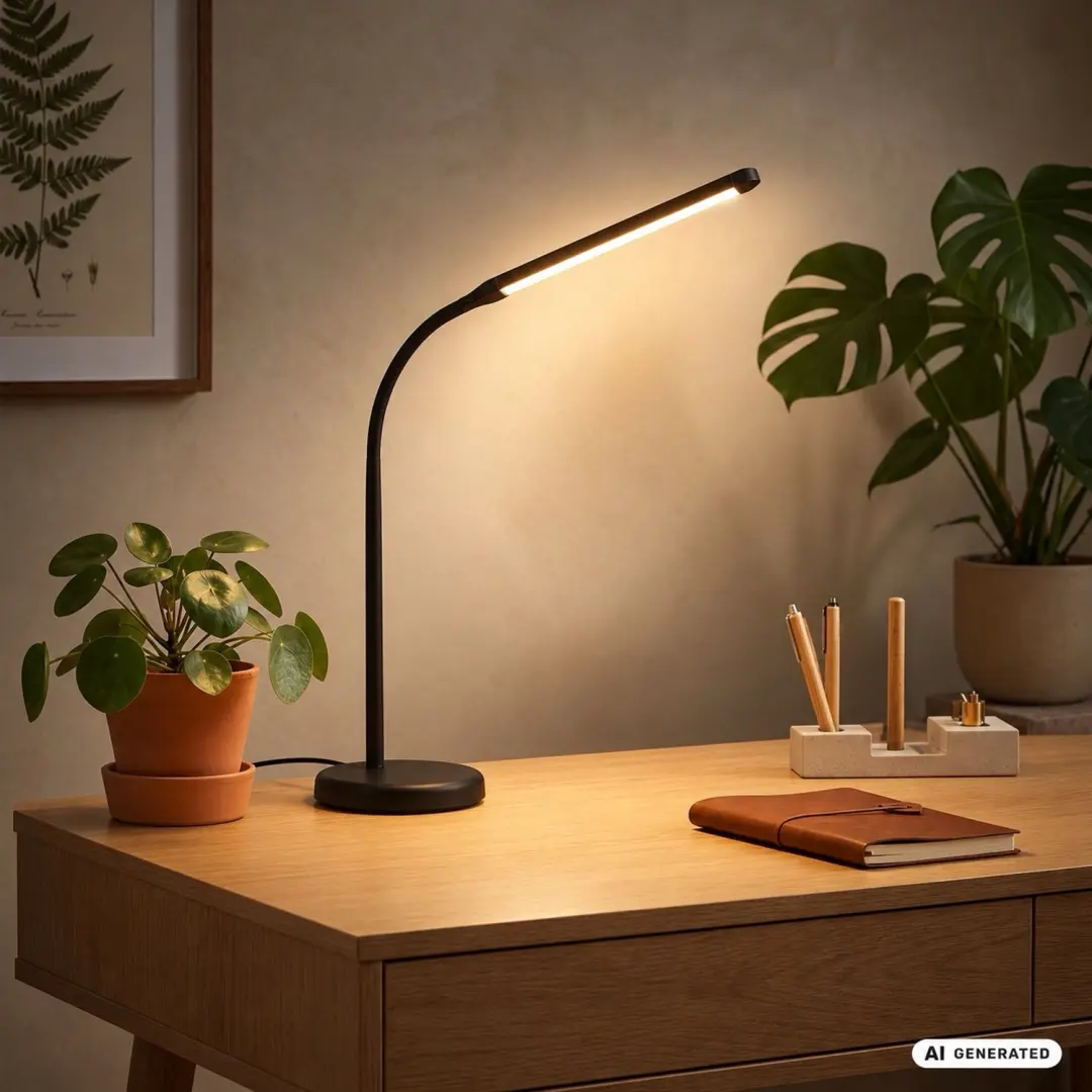 BRILONER Mura – LED Bureaulamp – tafellamp met touchbediening – dimbaar – warm wit licht – geheugenfunctie – zwart – 36.6x13x45.4 cm