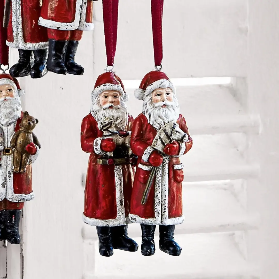 Loberon Corvin Kerstman Set van 6 - Rood - afbeelding 3 van 4