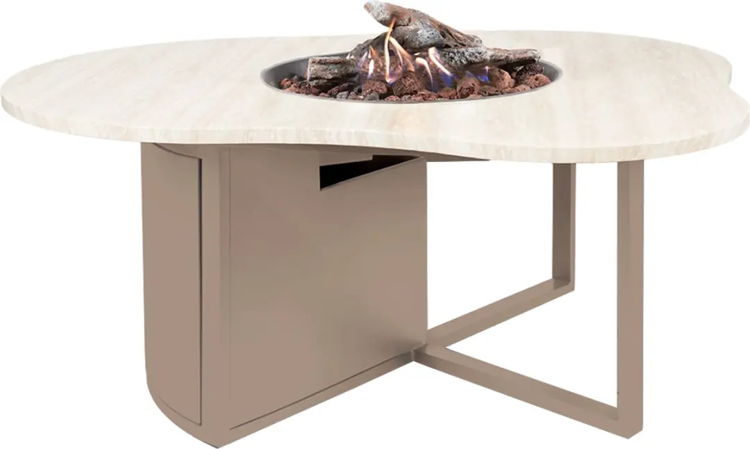Cosiloft Novi Sandy Beige / Stone Look Vuurtafel -