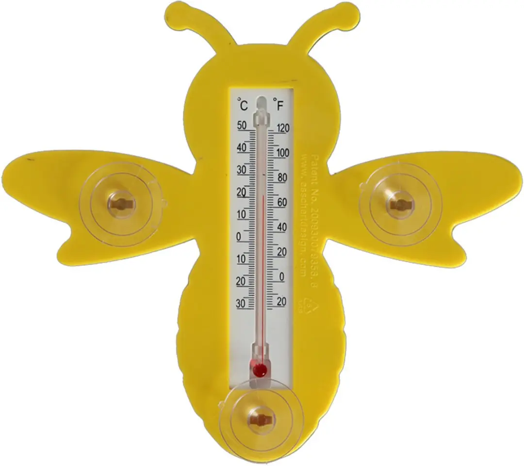 Esschert Design Raamthermometer Bij - 17 x 17,1cm - Geel - afbeelding 3 van 6