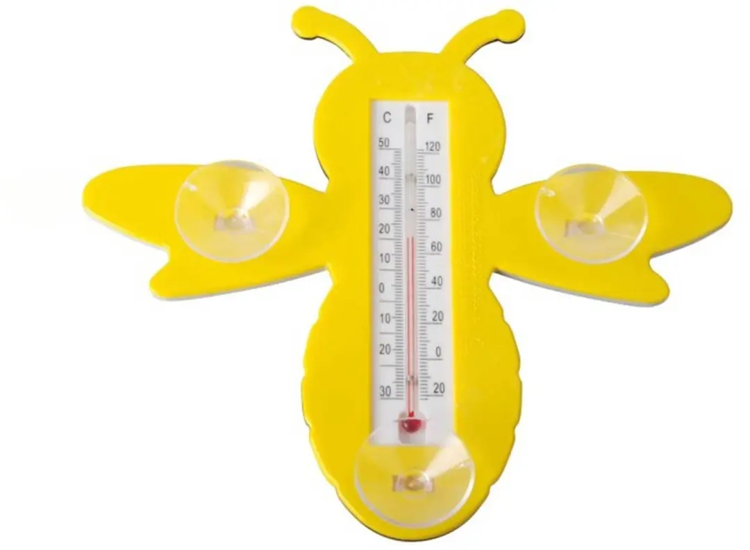 Esschert Design Raamthermometer Bij - 17 x 17,1cm - Geel - afbeelding 4 van 6