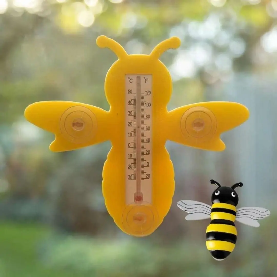 Esschert Design Raamthermometer Bij - 17 x 17,1cm - Geel - afbeelding 5 van 6