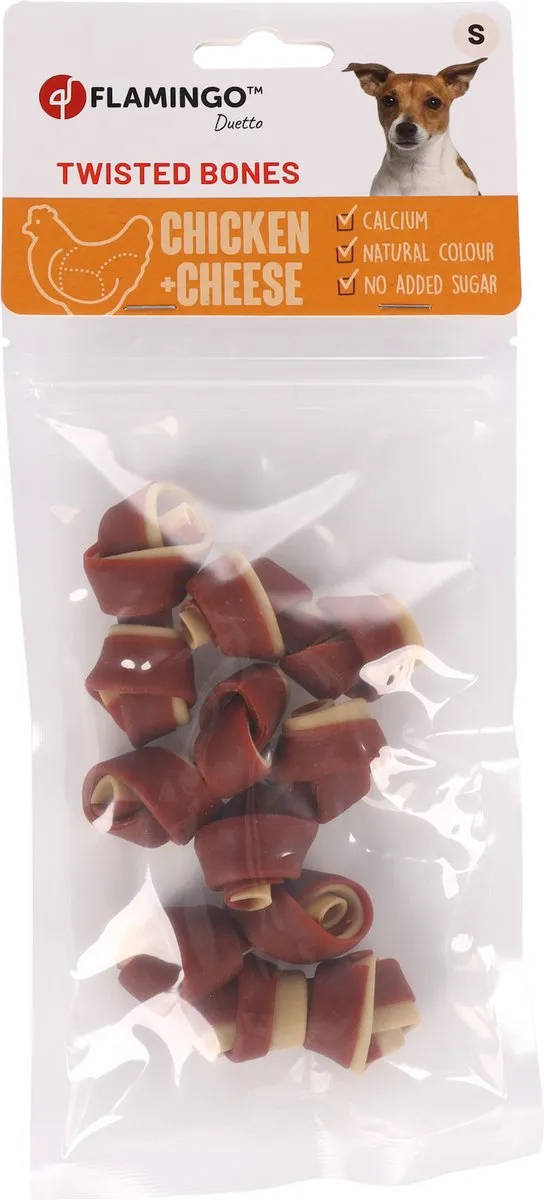 Flamingo Duetto Hondensnacks Kip & Kaas Small - 6 Stuks - afbeelding 3 van 5