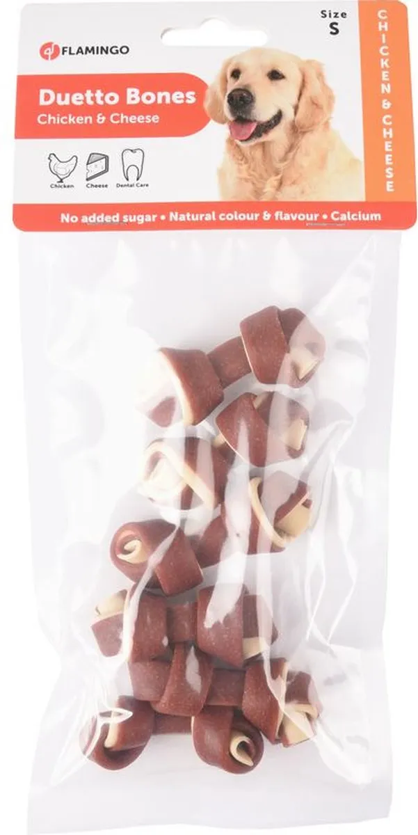 Flamingo Duetto Hondensnacks Kip & Kaas Small - 6 Stuks - afbeelding 2 van 5