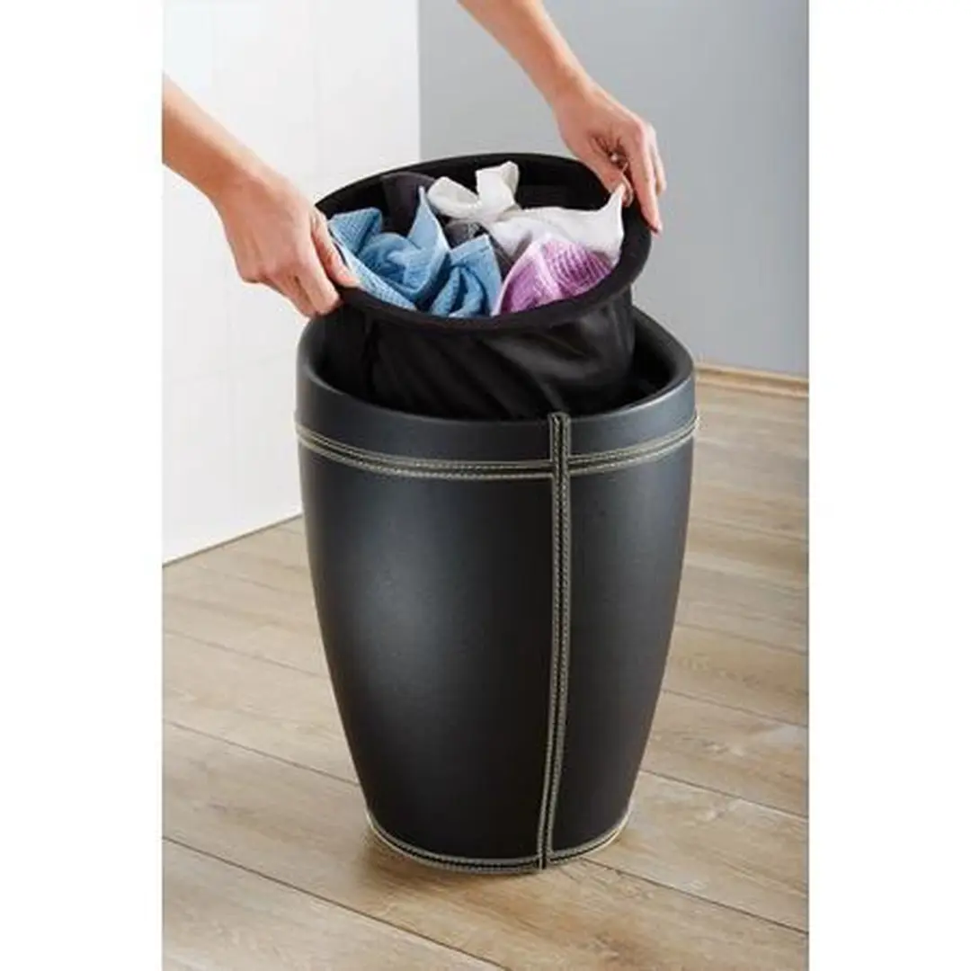 Wenko Wasmand Rond 20l Polyester - Zwart - afbeelding 6 van 6