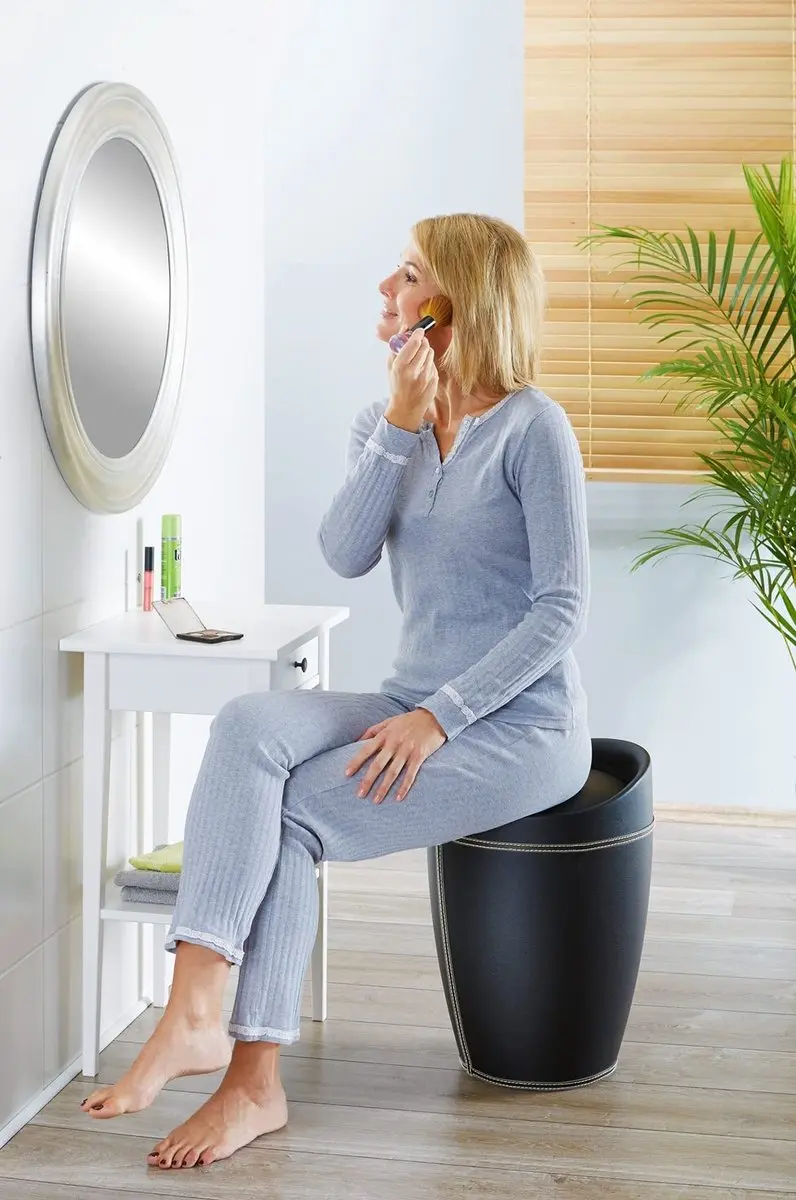 Wenko Wasmand Rond 20l Polyester - Zwart - afbeelding 4 van 6