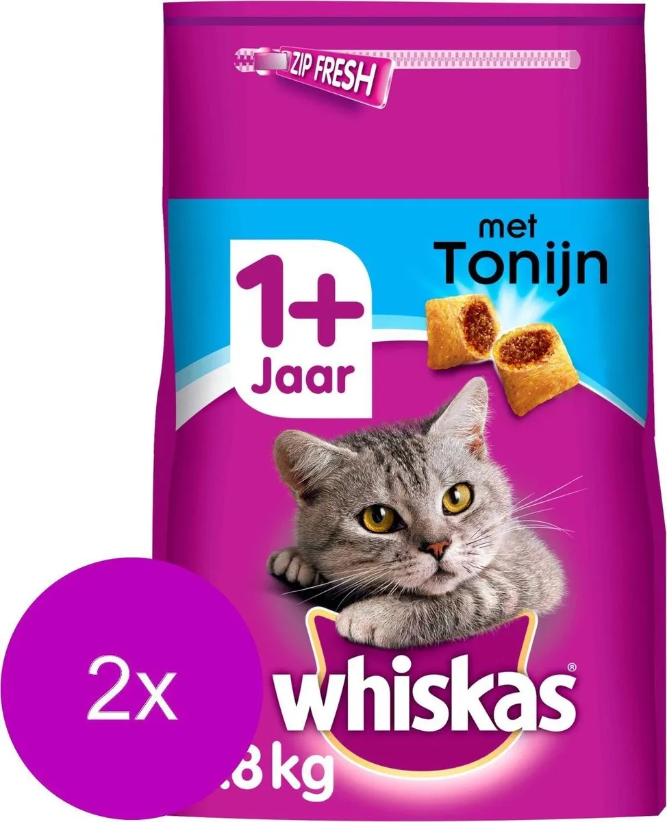 Whiskas Adult Tonijn Kattenvoer - 2x3,8kg