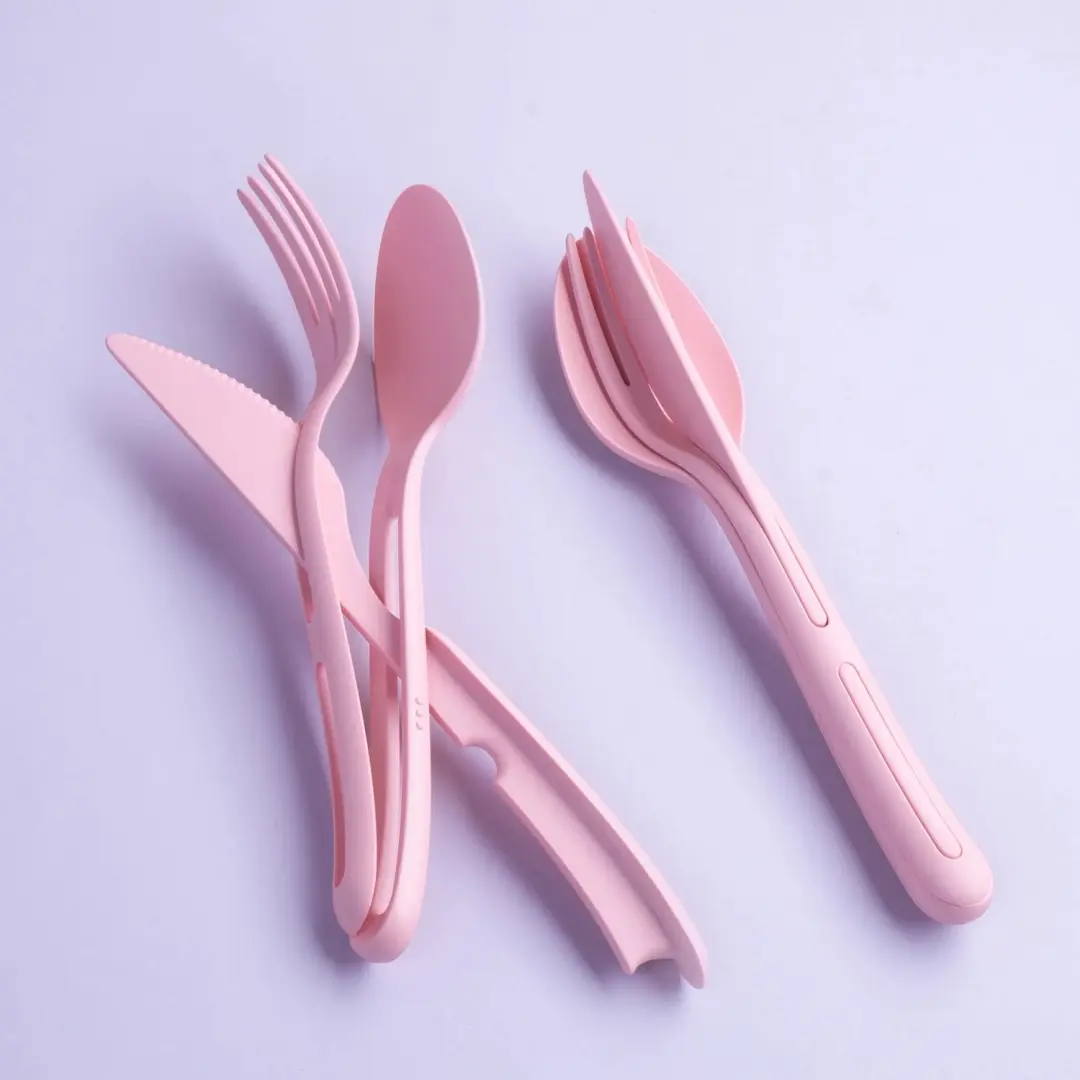 Koziol KLIKK Toeristisch Bestekset 3-delig - Sweet Pink - afbeelding 2 van 6