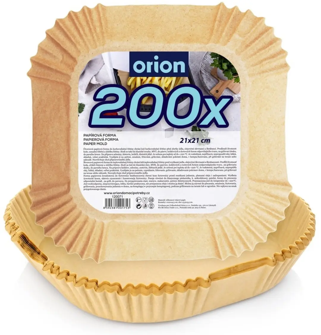Airfryer Bakje zonder Olie Papier 21x21 cm 200 stuks