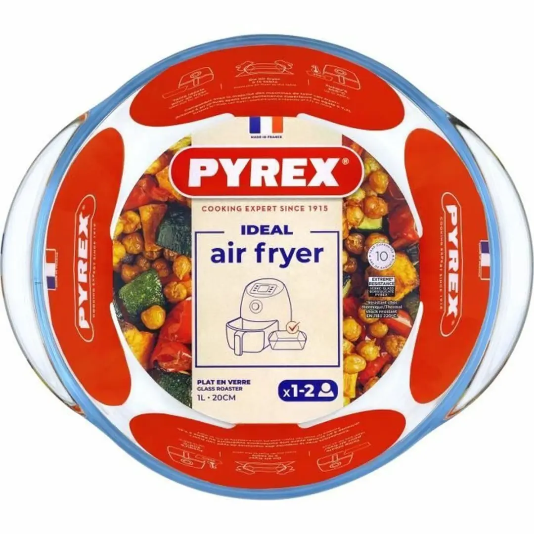 Pyrex Airfryer Ronde Ovenschaal 20x18x7cm - Transparant - afbeelding 4 van 5