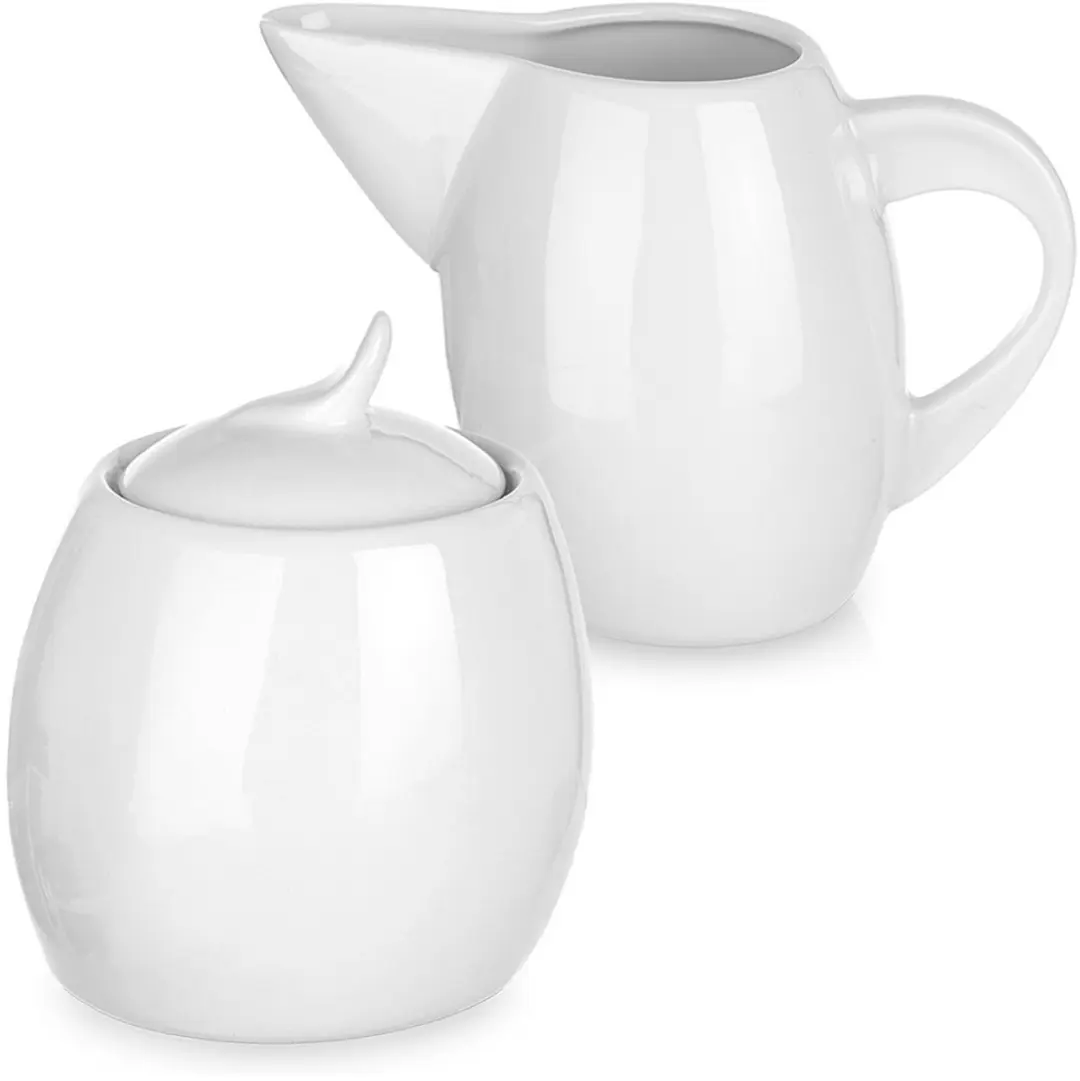 Suikerpot en Melkkannetje Porselein MONA 200 ml / 240 ml 2 delig