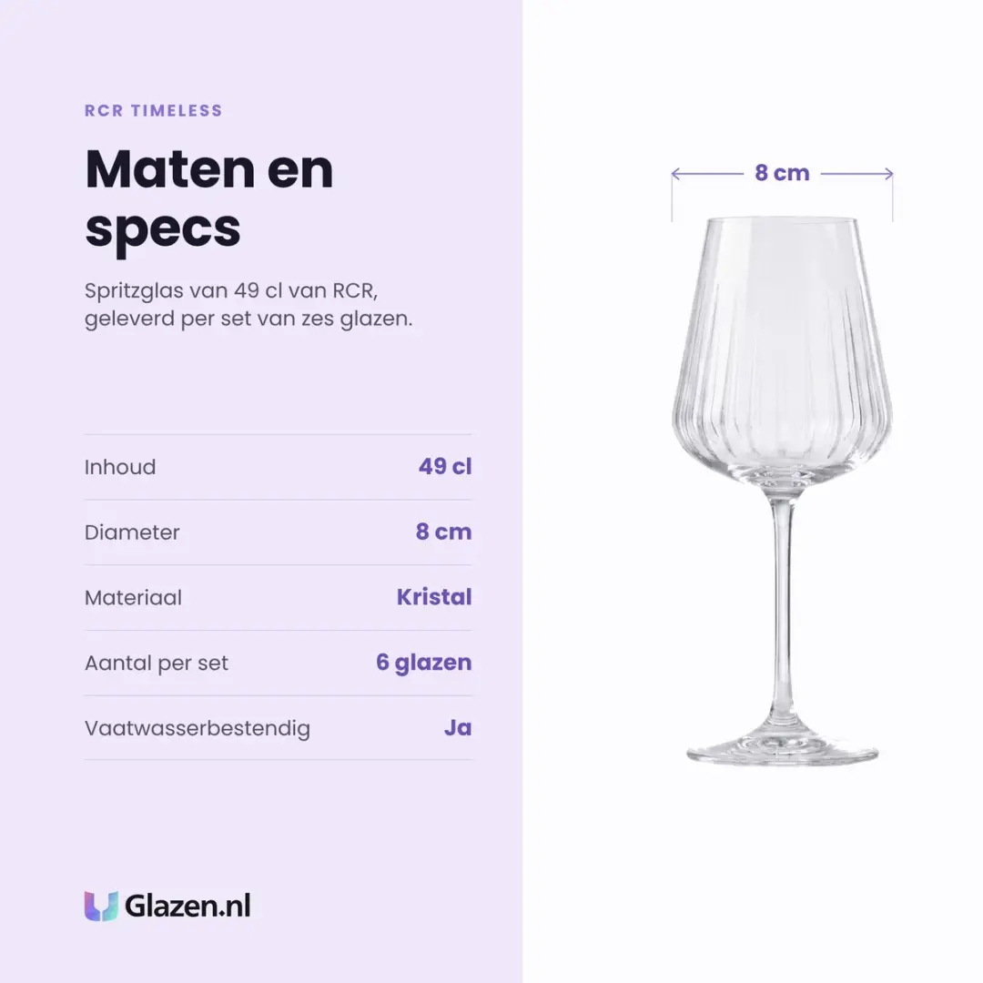 RCR Timeless Spritzglas 49cl - 6 stuks - afbeelding 5 van 6