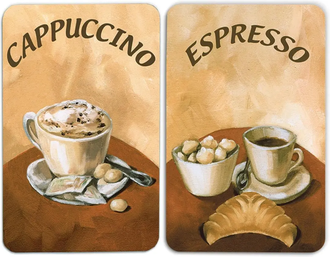 2 Kookplaat afdekplaten "Cappuccino"en "Espresso"