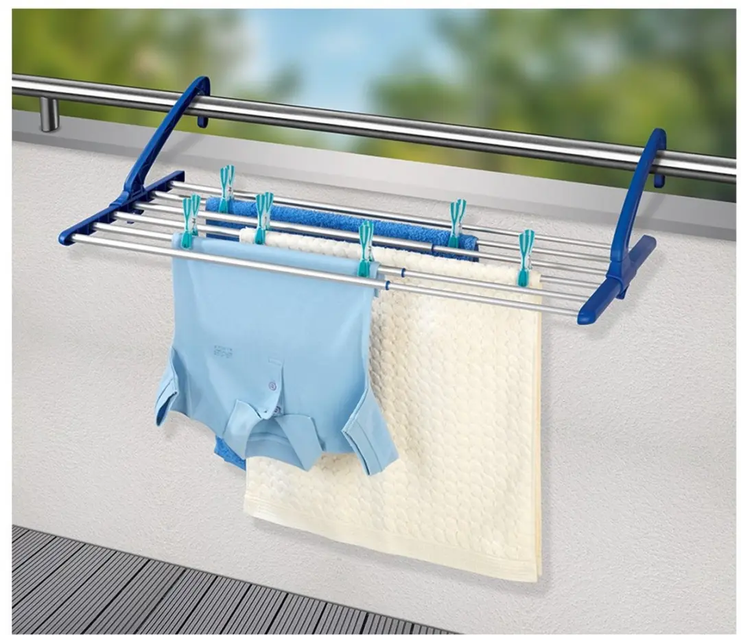 Wenko Telescoop Droogrek 57-106x21cm - Blauw/Zilver - afbeelding 5 van 6