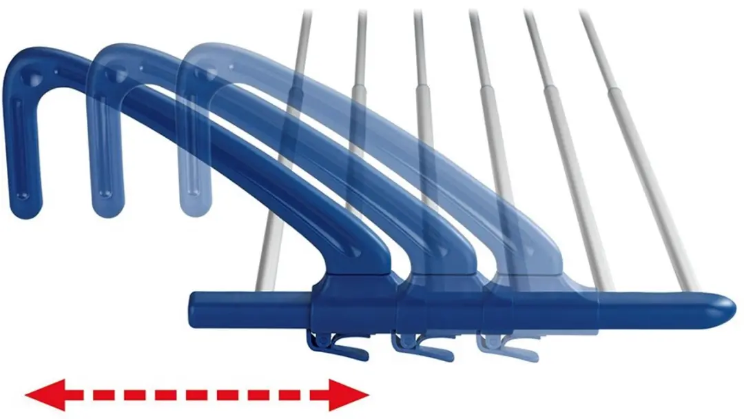Wenko Telescoop Droogrek 57-106x21cm - Blauw/Zilver - afbeelding 6 van 6
